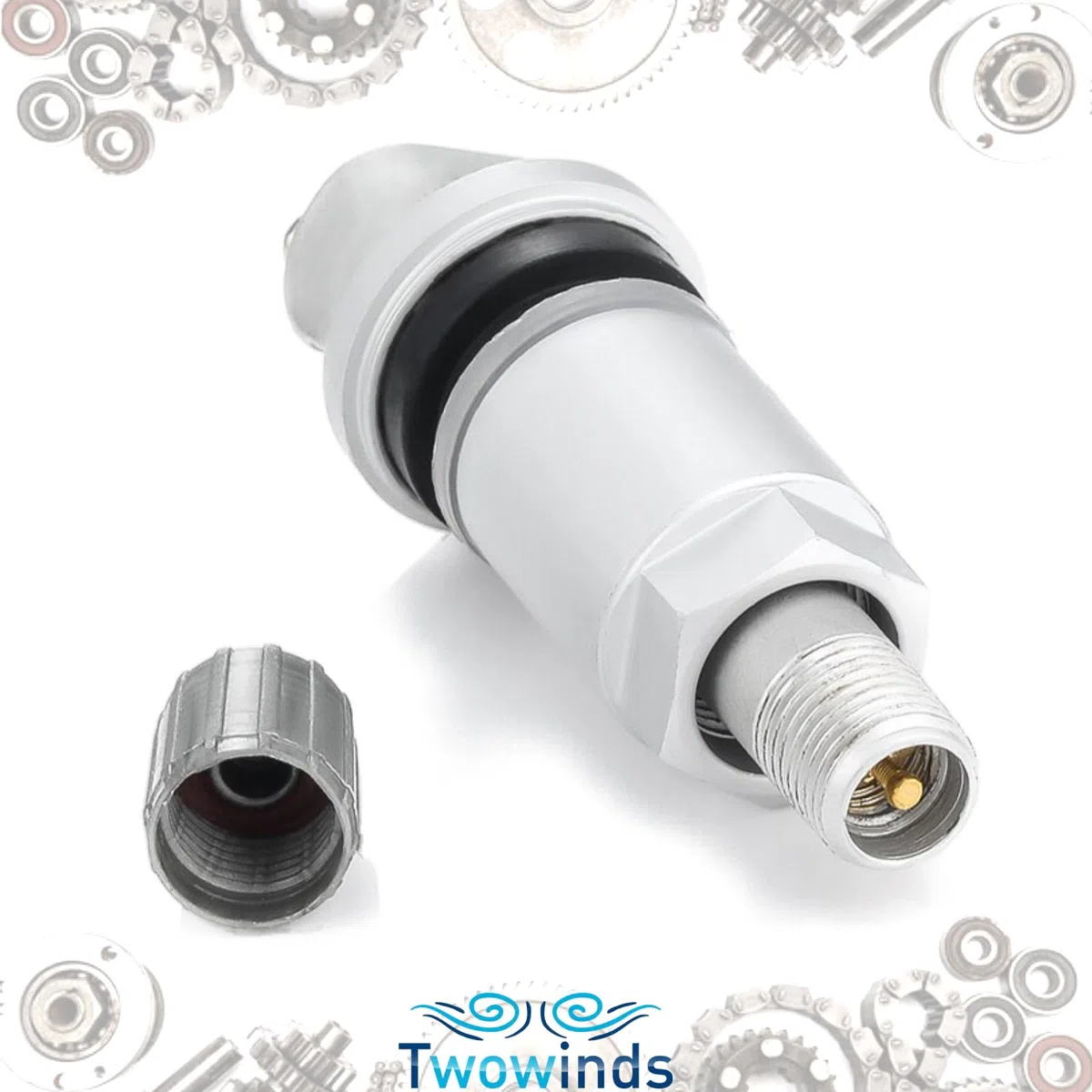 Twowinds - Válvula Sensor de Presión Compatible con Citroën C4 C5 C8, Peugeot 207 307 407 807, Ford Mondeo, Galaxy, Jeep (2006-2014), Renault Megane, Scenic - TPMS (lote de 4 piezas)