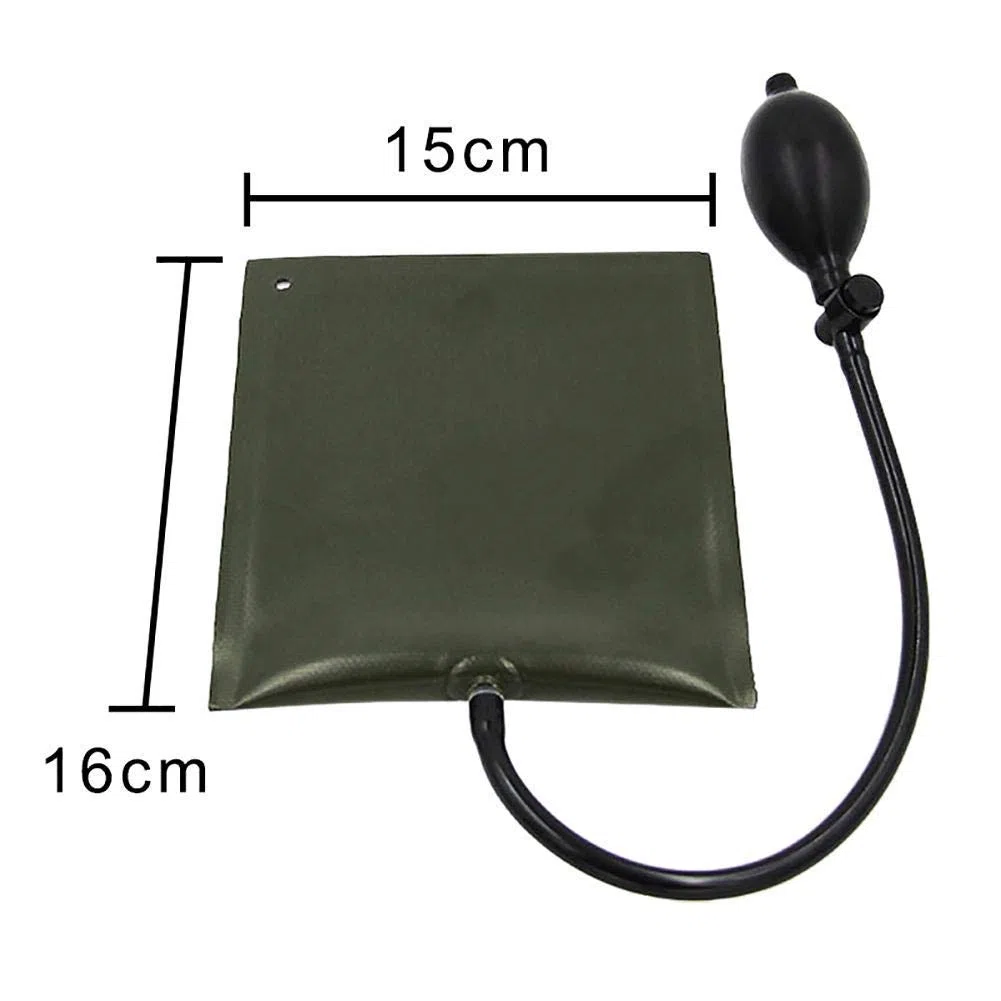Rmeet Bomba de Aire,2 Pack Inflables Herramienta de Alineación TPU Cuña del Aire de Bomba Amortiguadas del Aire de Shim para Puertas Ventanas Coches Verde Negro 15 * 16CM