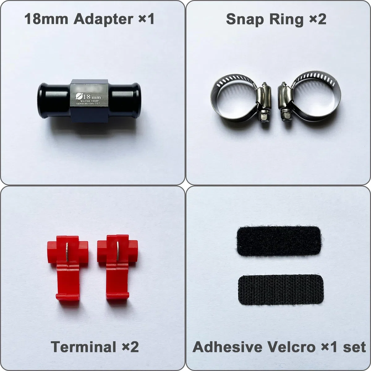 Termómetro digital para motocicletas, Termómetro azul con sensor, Termómetro de agua para motor, Termómetro impermeable para motocicleta con sensor de temperatura de sonda de metal (18mm)