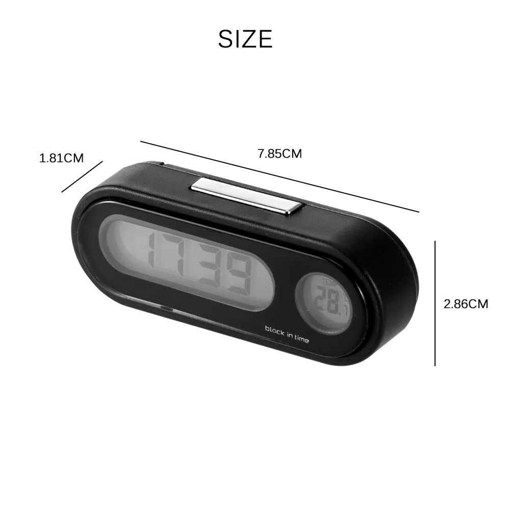 2 en 1 en modo Auto Digital Clock Vehículos Medidor de temperatura con retroiluminación LED universal para coches