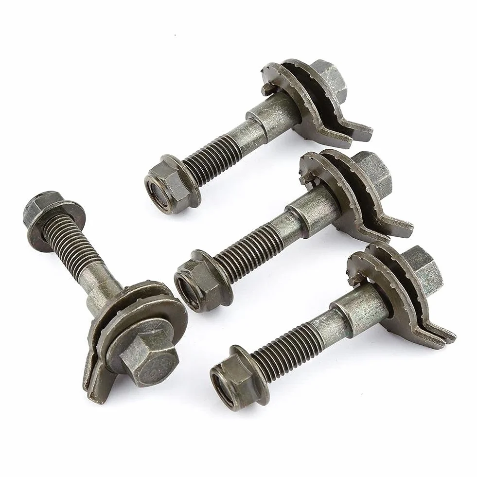 Perno de Leva, 4pcs 14 mm Vehículos Acero Alineación de Cuatro Ruedas Kit de Camber Ajustable Perno de Leva