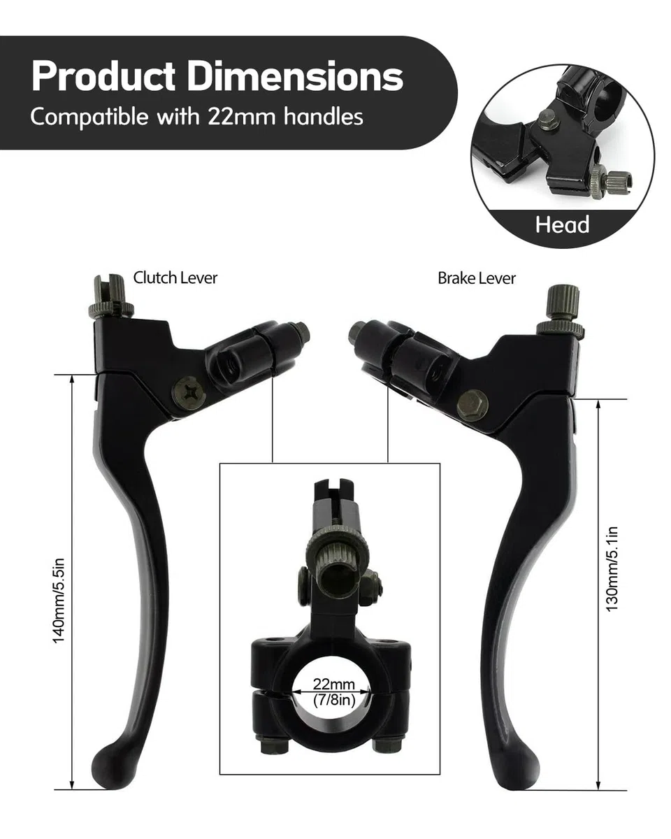 Maneta de Embrague y Freno 22mm, Palanca Universal de Aleación de Acero para Motocross ATV y Moto Todo Terreno, Control Preciso y Reducción de Fatiga