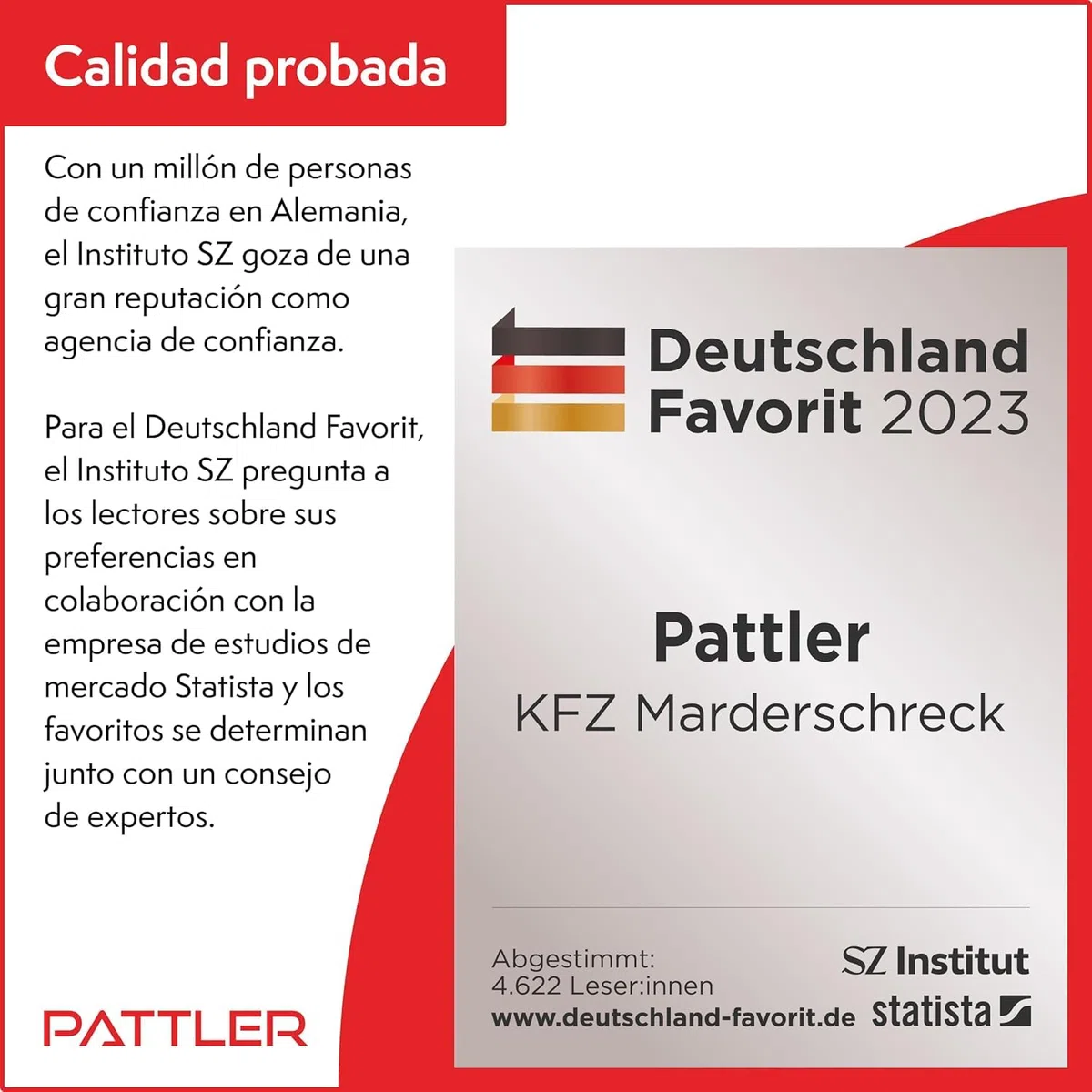 PATTLER Ahuyentador de Martas con Pilas para Coche. Protección Portátil para Coche, Garaje, Desván y Jardín – 1 Unidad