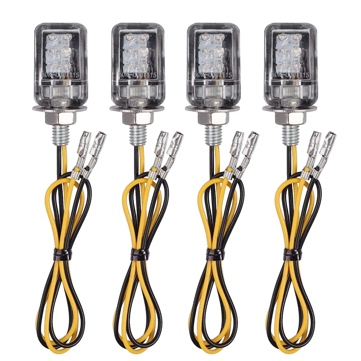 Justech Intermitentes Moto LED 4PCS Intermitentes Moto Homologados Ámba Luz de Señal de Giro E-Marcado 12V Universal 6LEDs Luz de Moto Impermeable Compatible con Motos M6