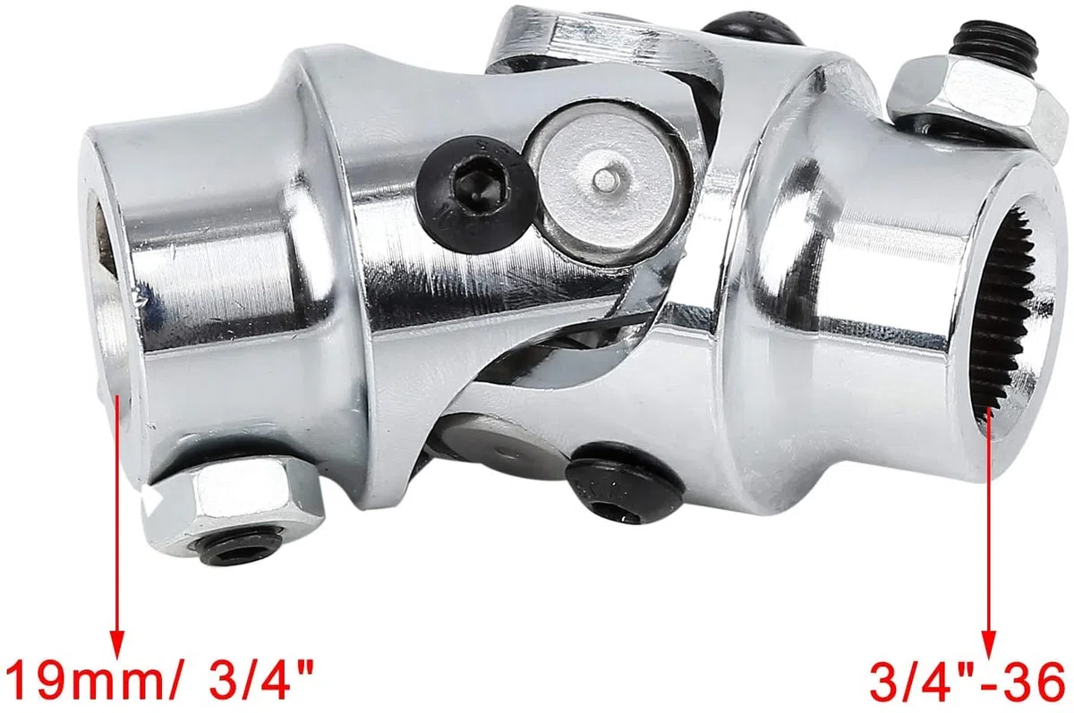 XYWHPGV 3/4 alloy-36 Spline x 3/4" DD Eje de dirección de coche cromado U-Joint para II Power Rack(969f2 4324f 12558 dd4cd 9ed1e bf34b