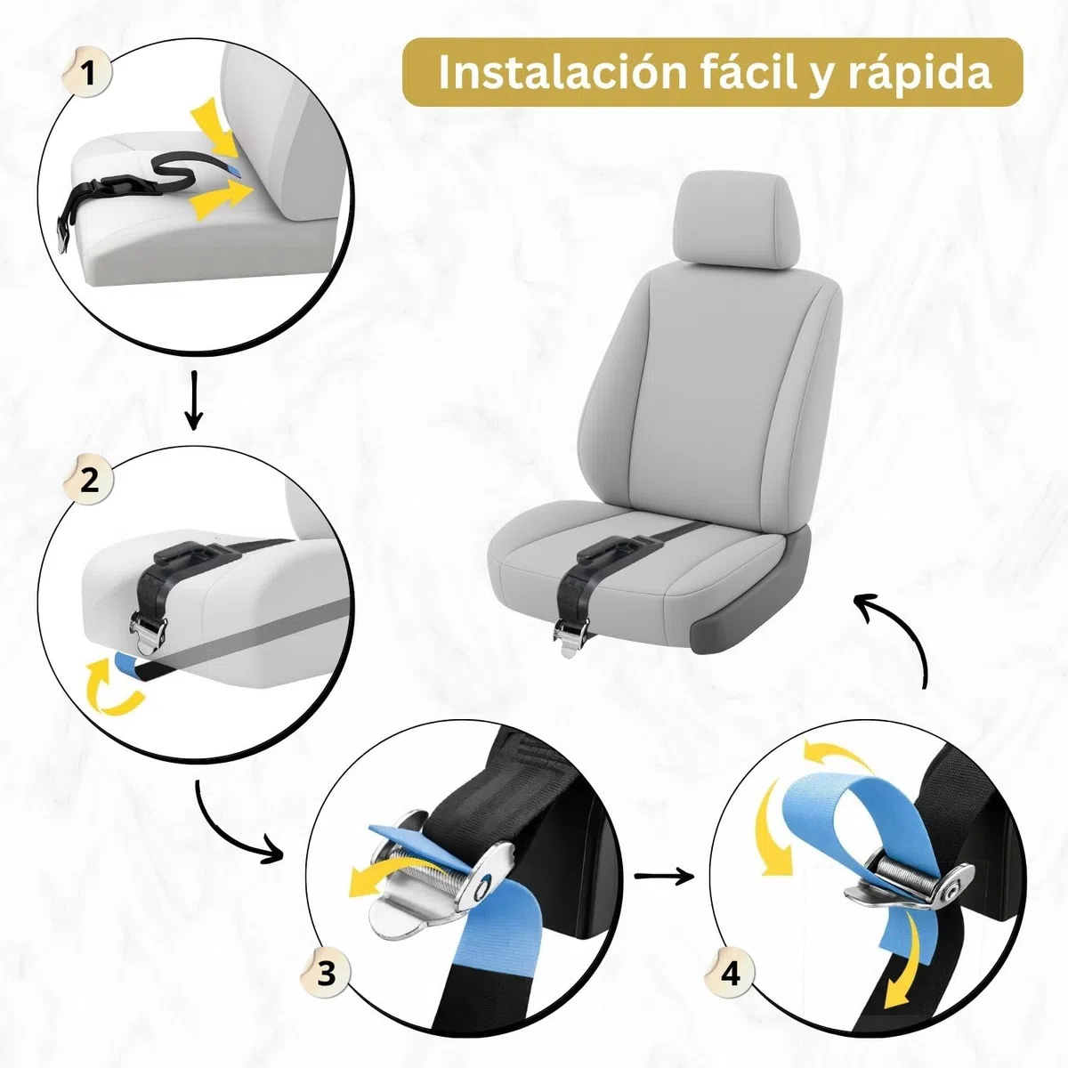 Adaptador de Cinturón Embarazada Coche Homologado | Accesorio Seguro con Hebilla Metálica | Incluye Hombrera Acolchada + Herramienta Multifunción + QR con Guías | Regalo Ideal para Premamás