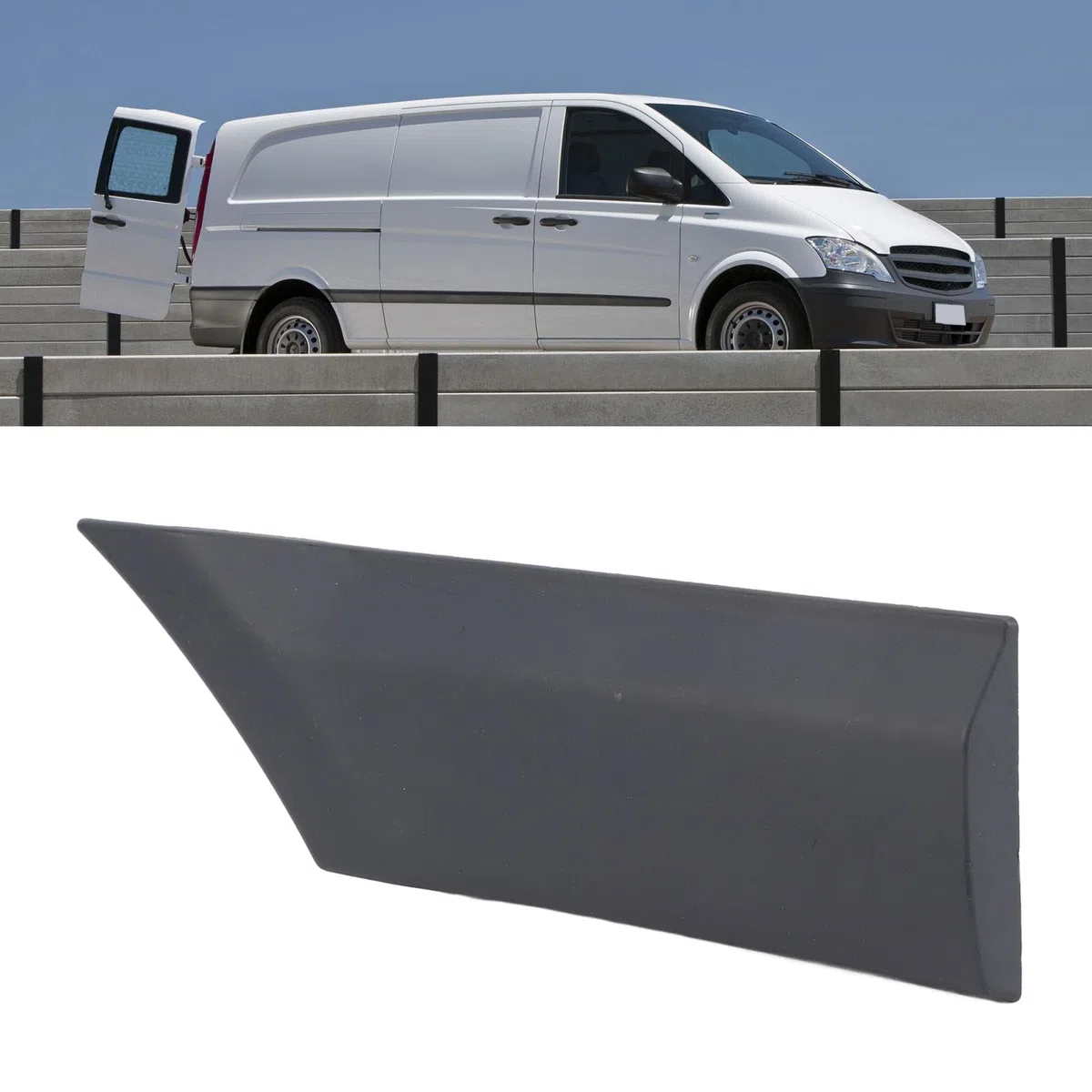Moldura Protectora Impermeable para Puerta Trasera para Vito W639 2003-2014 con Ajuste sin Costuras, Material ABS, Instalación de Reemplazo Directo (Derecha: 6396902862)