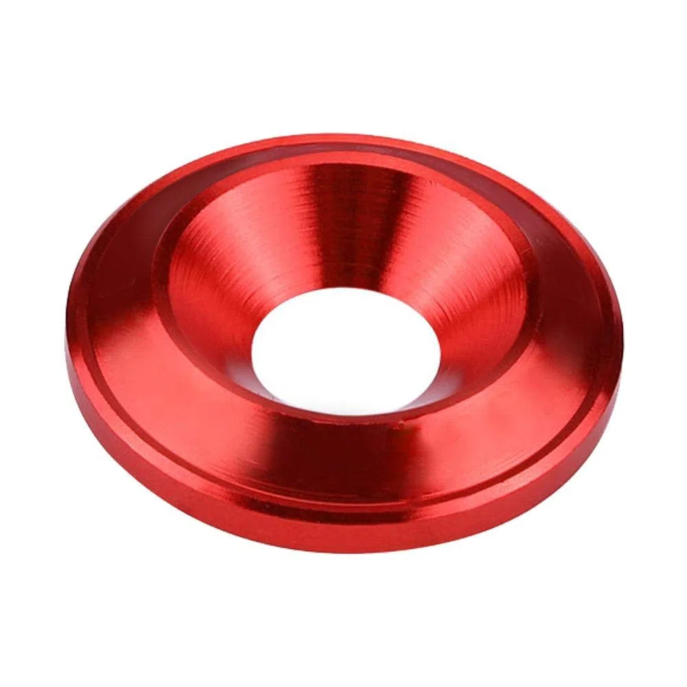 Fydun Kit de Tornillos de Aluminio, Tornillo de Arandela de Guardabarros, Kit de Arandela de Motor de Arandela Plana de Aluminio de 20 Piezas(Rojo)