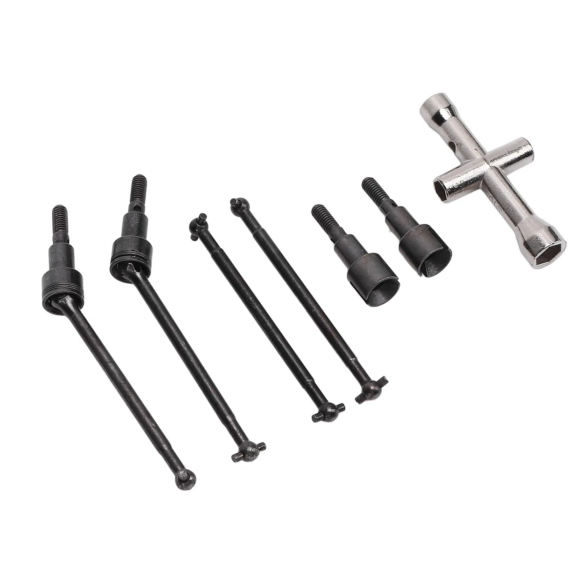 RiToEasysports Kit de Eje de Transmisión de Acero para Automóvil RC, Transferencia de Torsión Lisa de Reemplazo del Eje Trasero Delantero para 16101 16102 16210, Instalación Fácil, Transferencia de