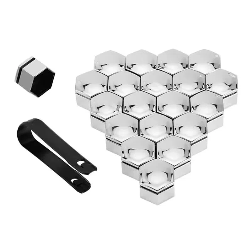 20 Piezas Cubretornillos Ruedas Coche para Citroën Berlingo 2018-2024, Tapones Tornillos Rueda Plata Cromado Fundas de Tuercas para Auto,17mm