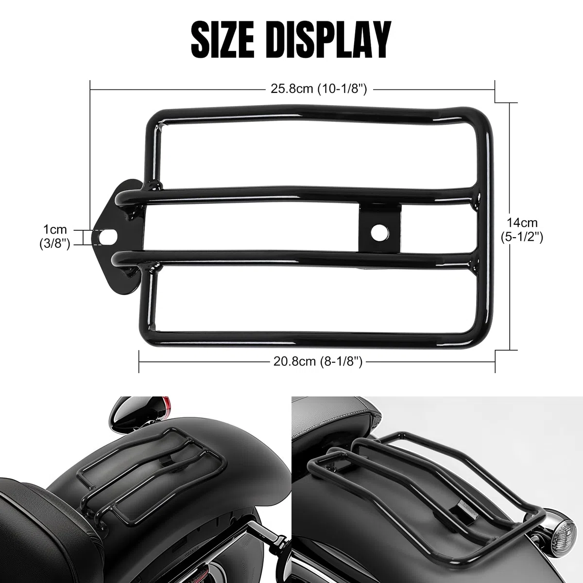 DREAMIZER Portaequipajes para Asiento Individual Compatible con Harley, portaequipajes Trasero Negro para Motocicleta Sportster XL883 1200 2004-2015
