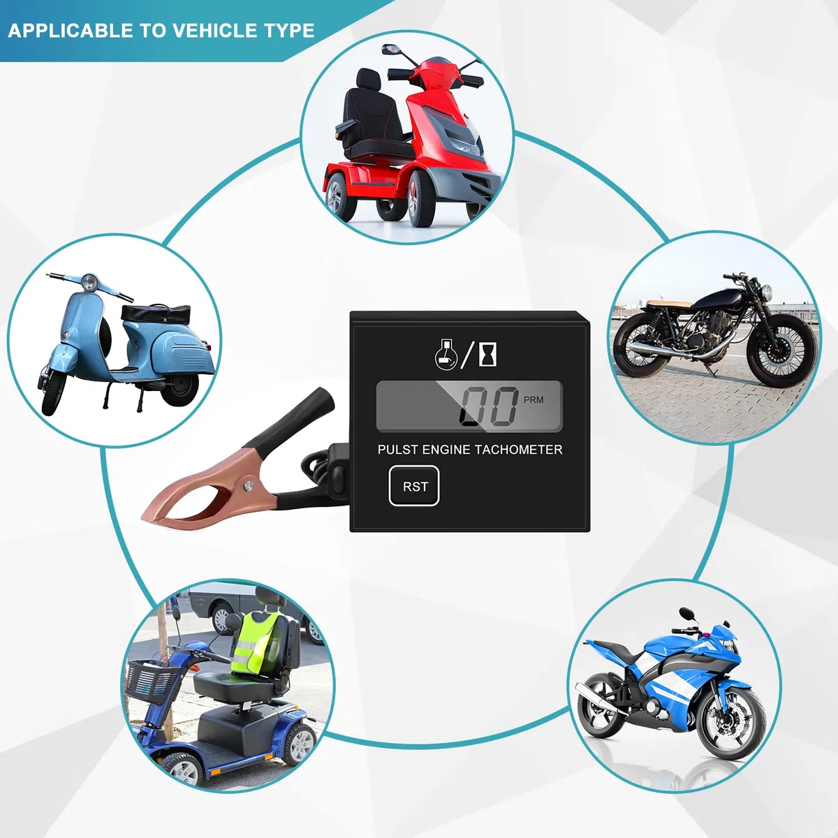 Tacómetro digital Inductivo para motosierra y motosierra con contador de horas