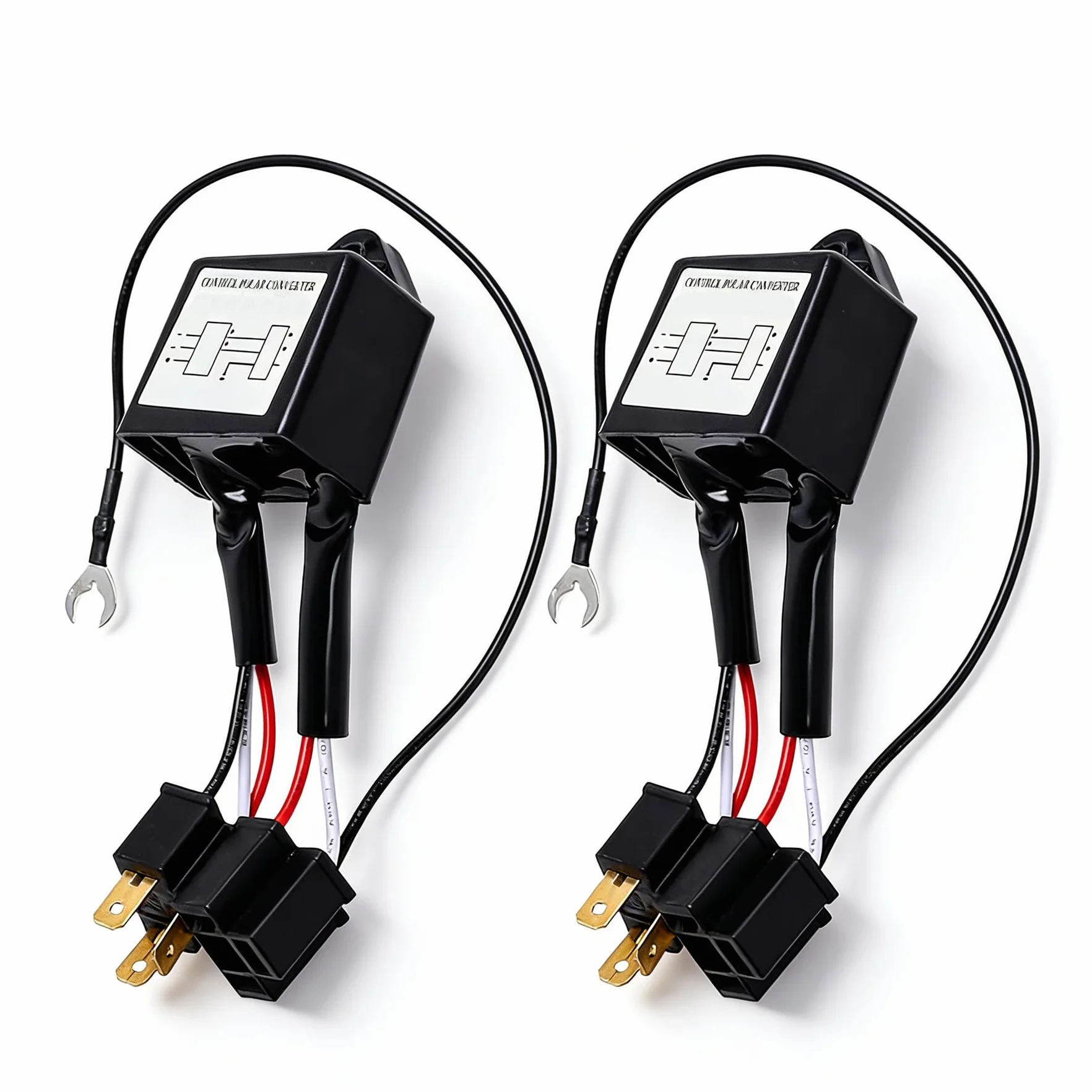 Convertidor de Polaridad, 2 Piezas Convertidor Negativo de Aleación LED, Adaptador de Arnés de Interruptor Negativo, Inversor Polaridad para H4