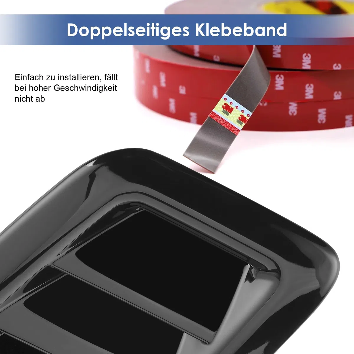 2 Uds Tomas Aire Capó Delantero Del Coche, Rejillas Capo Focus RS Kit de pala de ventilación para capó de coche Cubierta de entrada de flujo de aire Cubierta de admisión (Negro brillante)