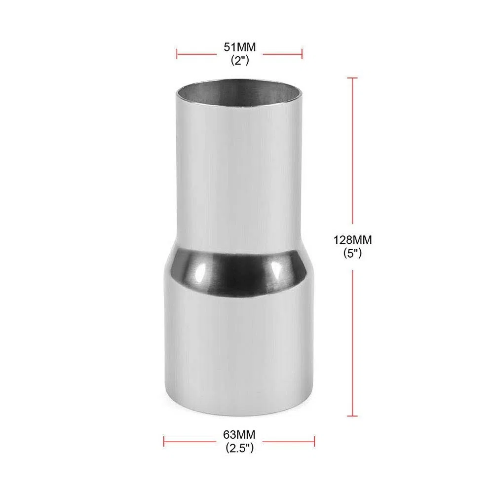 Adaptador de tubo de escape, conector de tubo de escape universal de acero inoxidable, adaptador de tubo, reductor, pieza modificada(51-63MM)