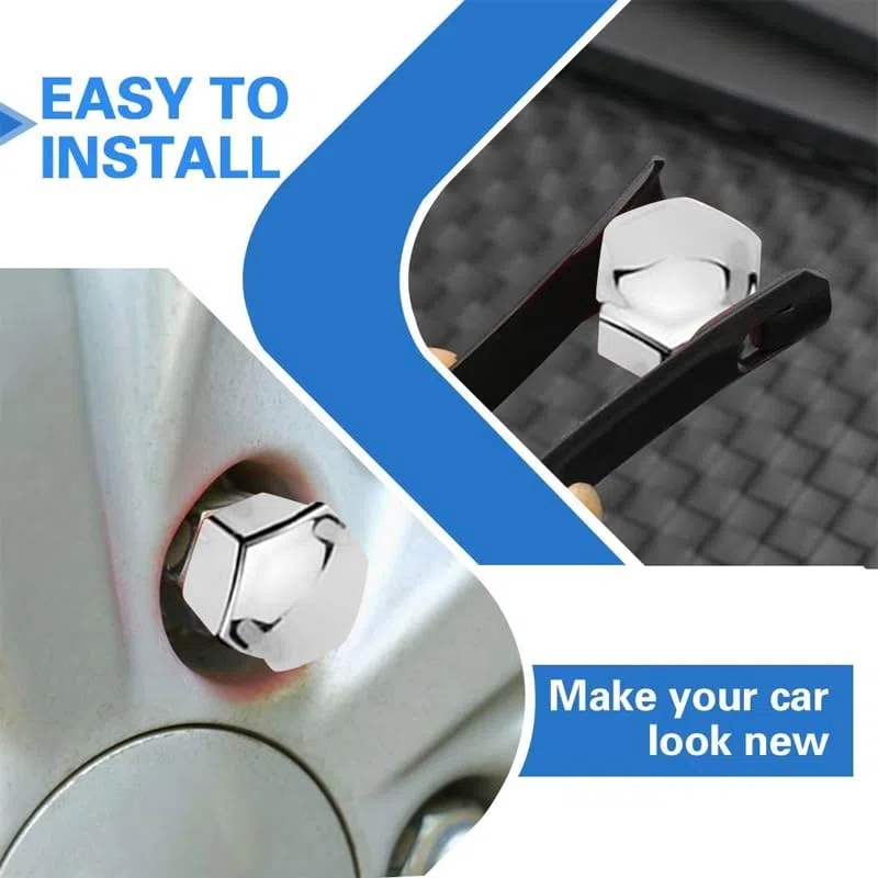 20 Piezas Cubretornillos Ruedas Coche para Citroën Berlingo 2018-2024, Tapones Tornillos Rueda Plata Cromado Fundas de Tuercas para Auto,17mm