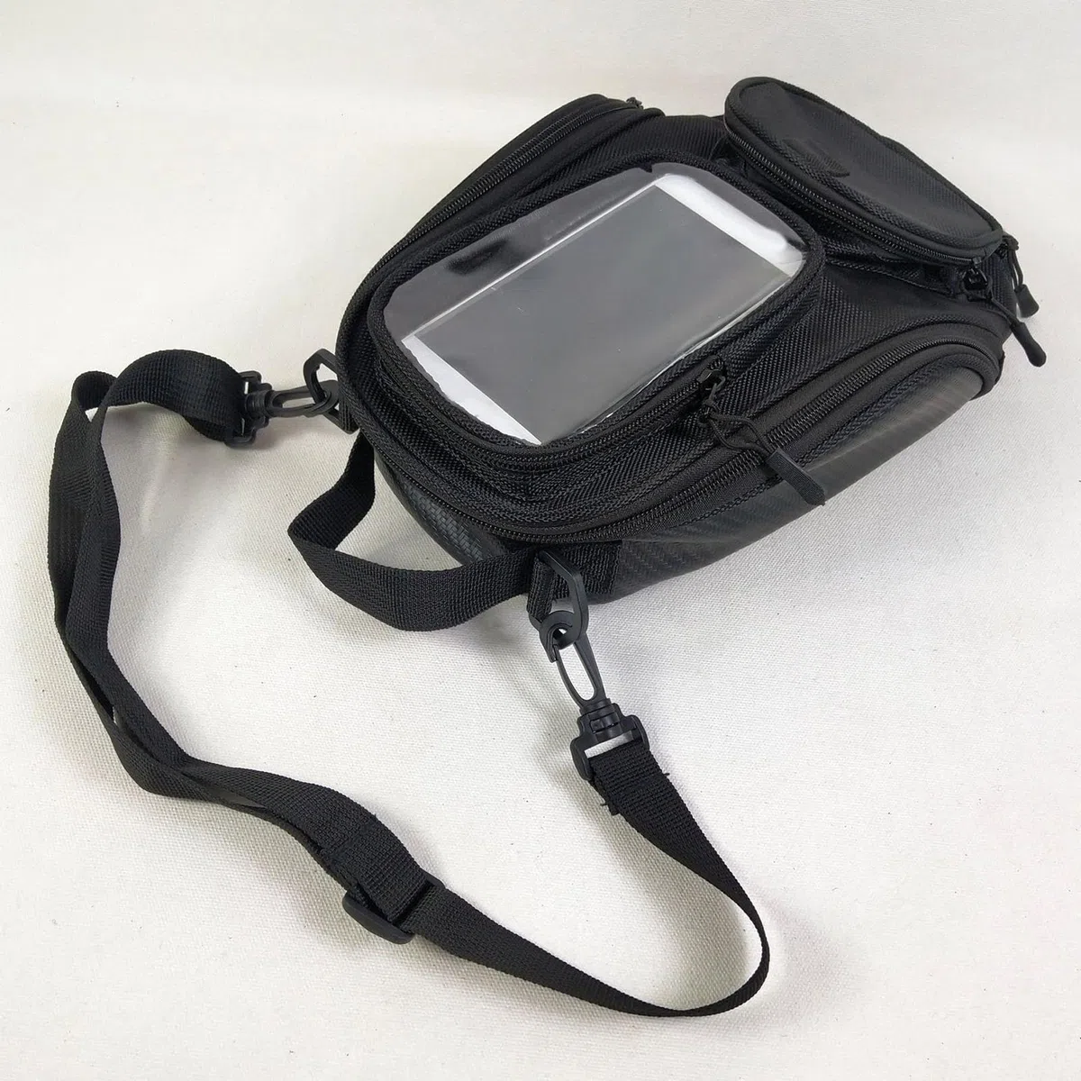 Mochila para depósito de moto – Bolsa magnética para depósito de combustible con pantalla táctil, bolsa para teléfono móvil, impermeable con imán superfuerte para motocross