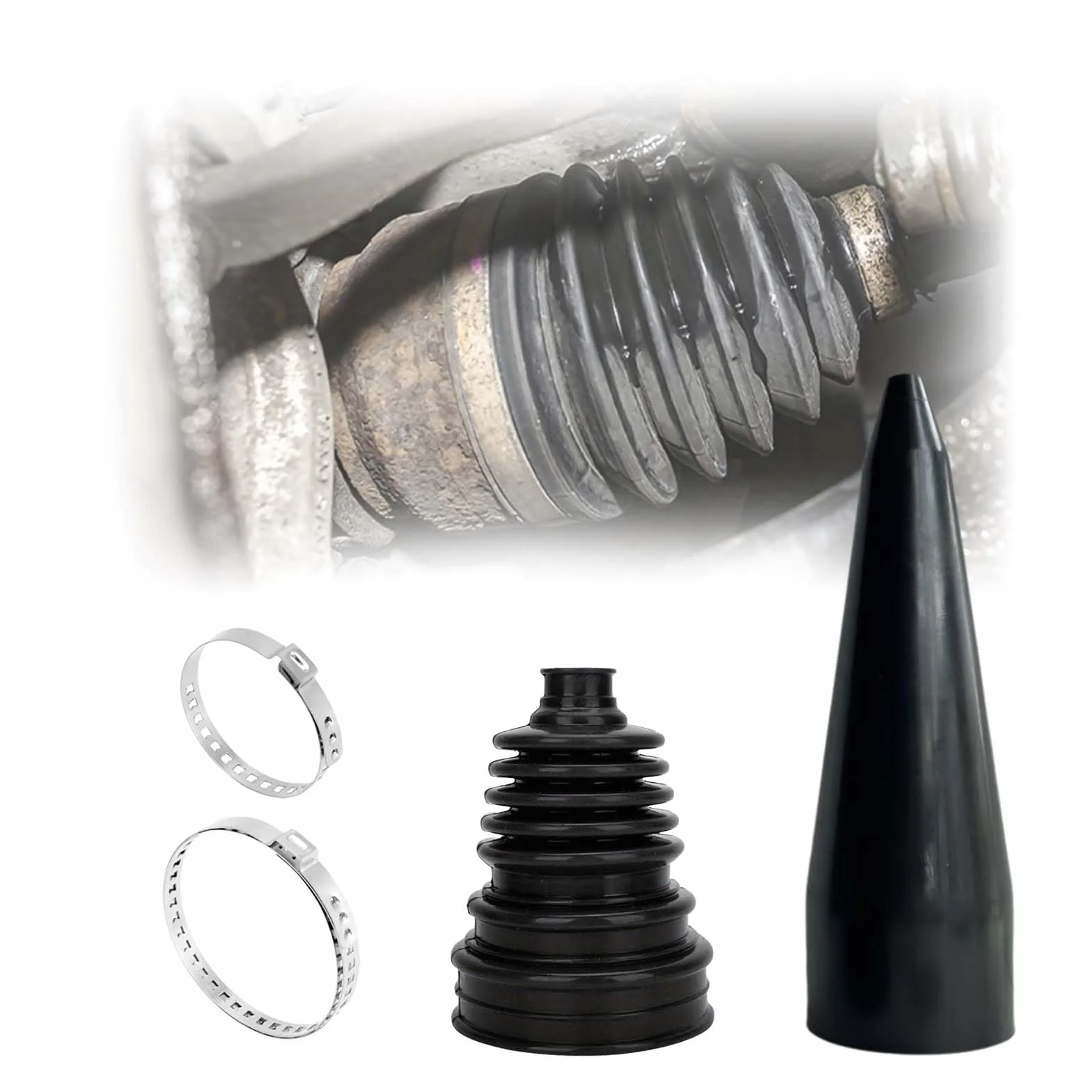 Fuelles de eje para automóviles, con abrazadera, herramienta de expansión, Fuelle de eje, Fuelle universal, Kit de fuelles de eje de transmisión, Fuelle de fuelle de eje,Kit de fuelle de eje universal