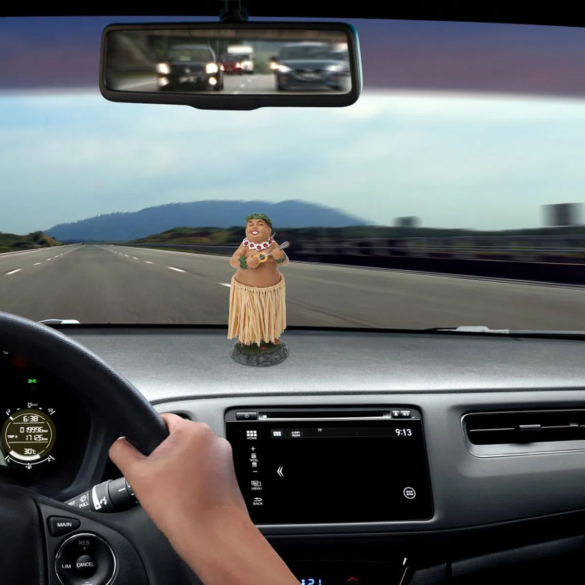 VOSSOT Muñeca Hawaiana para salpicadero, Coche de Bailarina Hawaiana, Muñeca Hawaiana de salpicadero Hawaiana, Dancing Girl Hawaiian Dashboard Doll Decoración para salpicadero de Coche, Mesa