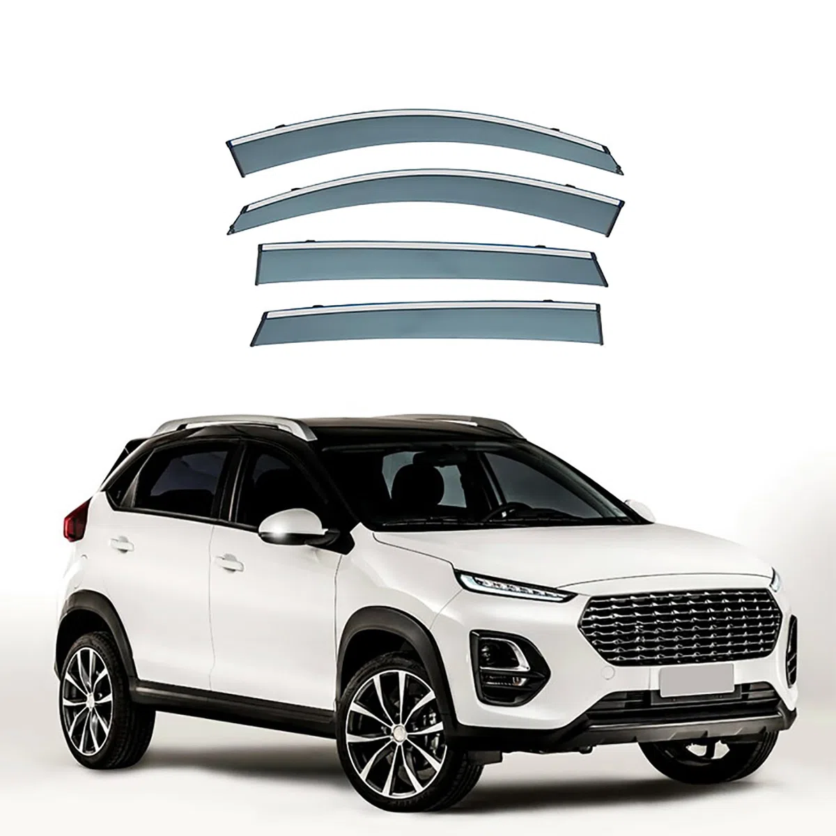 Compatible con DR 3 2016-2023, 4 Piezas Lado De Automóviles Windows Deflectores De Viento Parabrisas Viseras Solares Deflectores Aire