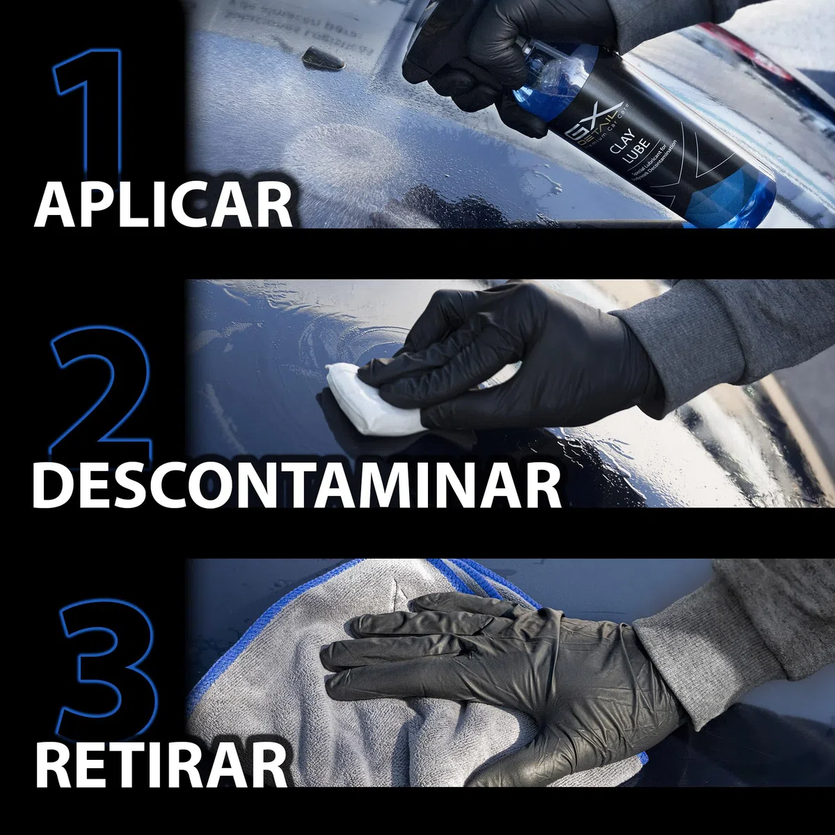 GxDetail Clay Lube Descontaminante para Carrocería 500 ml. – Lubricante Profesional para Uso con Clay Bar – Facilita la Eliminación de Contaminantes sin Arañazos – Acabado Suave y Brillante.