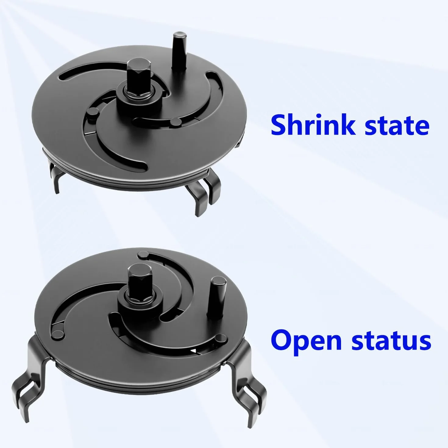 ZKTOOL Llave universal para tapa de depósito de combustible, llave de tapa de depósito de combustible ajustable de 3 mandíbulas, herramienta de extracción de tapa de bomba de combustible, 87 mm a 170