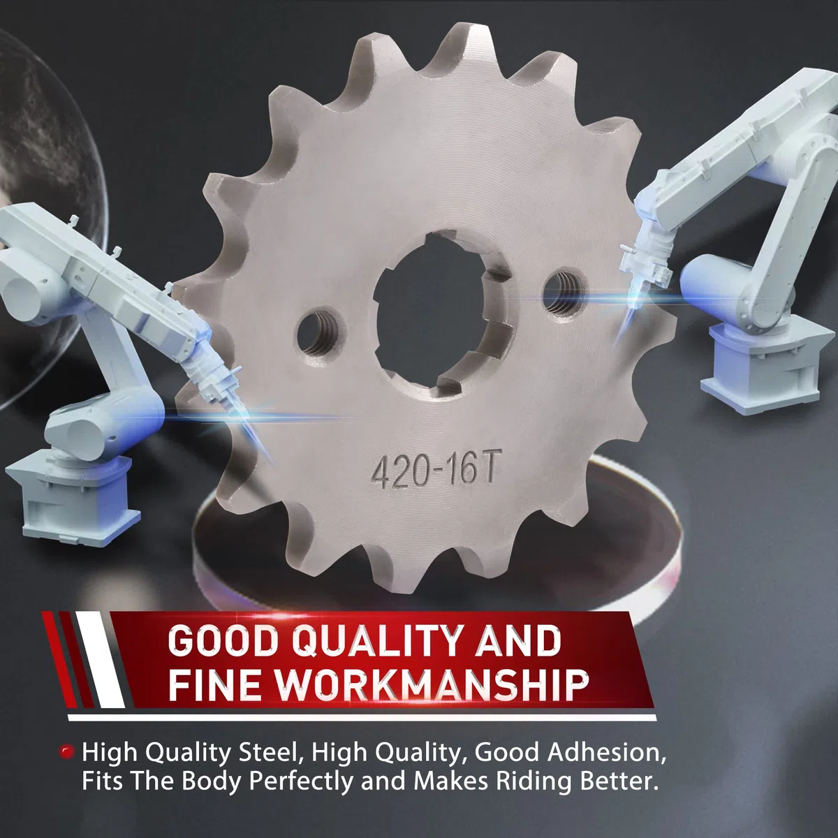 WOOSTAR Moto Piñon Delantero 420-16T Dientes 17mm Reemplazo para 50cc 110cc 125cc Dirt Pit Bike Mini Bike ATV 4 Wheeler Ciclomotor
