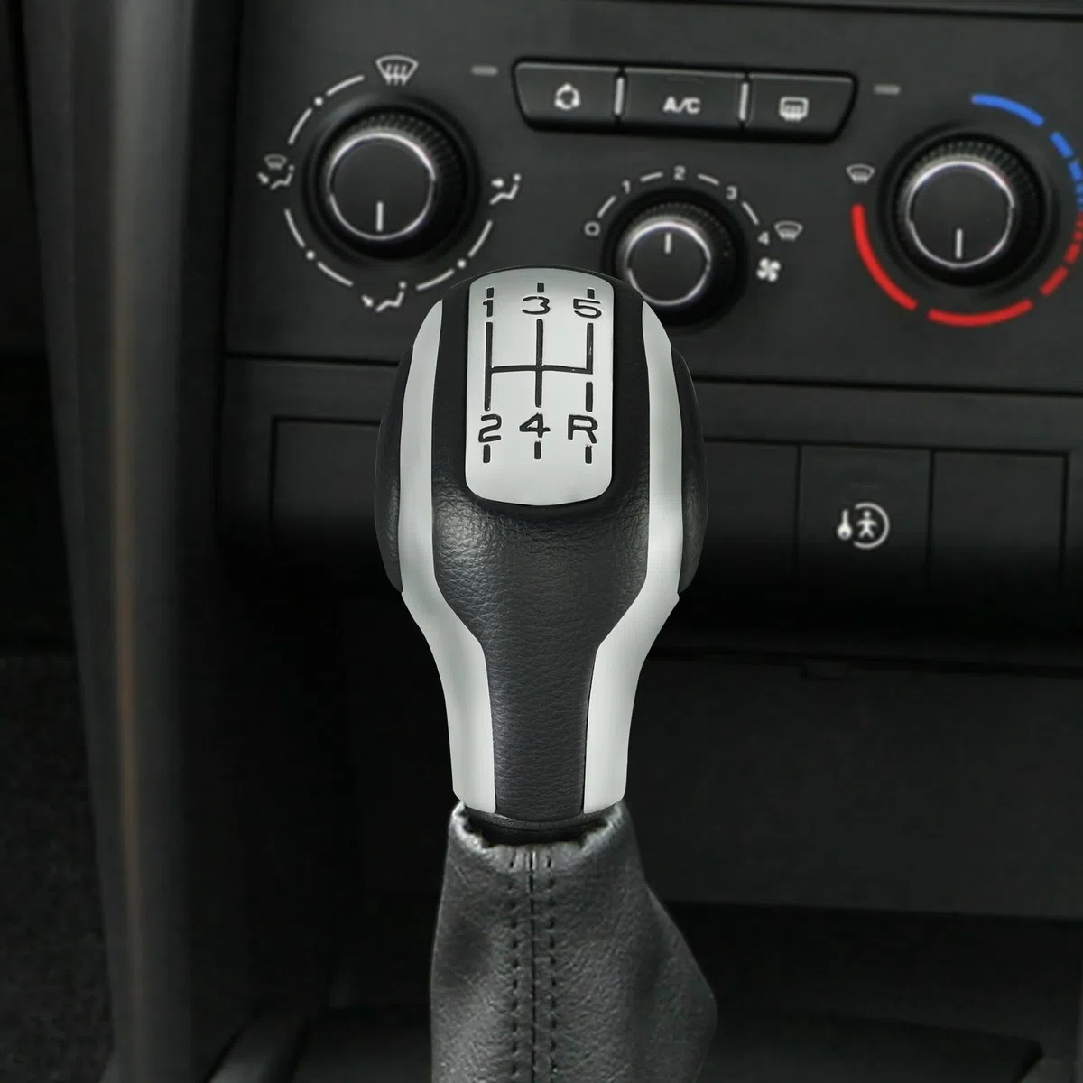 Spurtar Cuero Pomos de Palanca de Cambios 5 Velocidades Manual Palanca de velocidad del coche para Peugeot 206 207 208 306 307 308 1007 3008 para Citroen C1 C2 C3 C4 con Adaptador