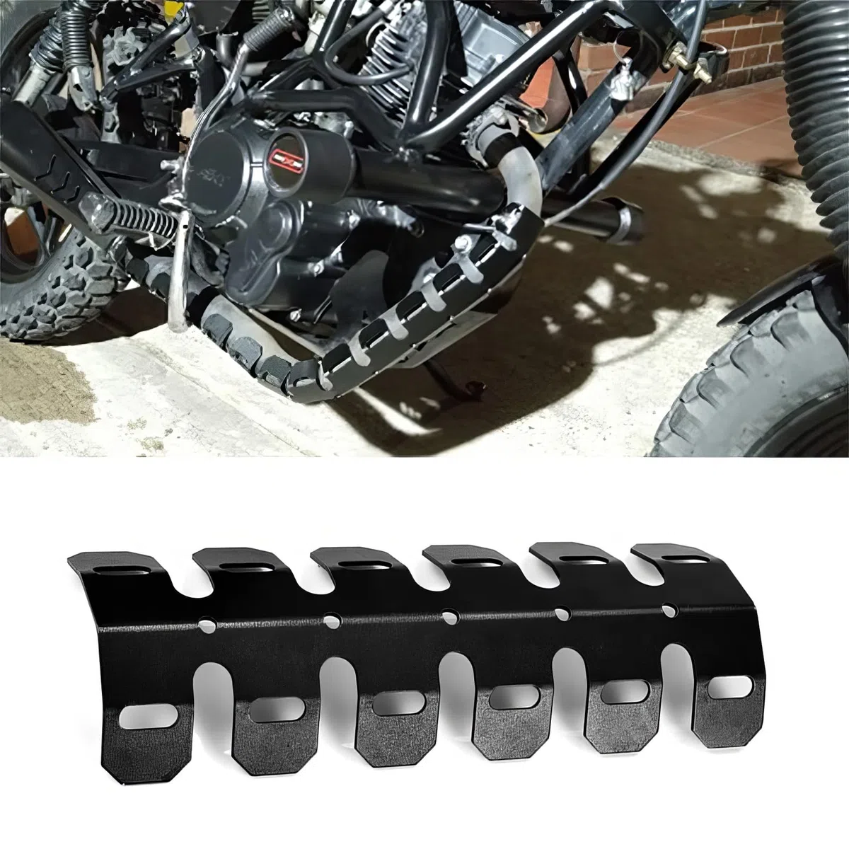 Protector de manguera de silenciador de escape de motocicleta, cubierta de escudo térmico, accesorios de reparación profesionales de protección contra golpes de motocicleta de aluminio, negro