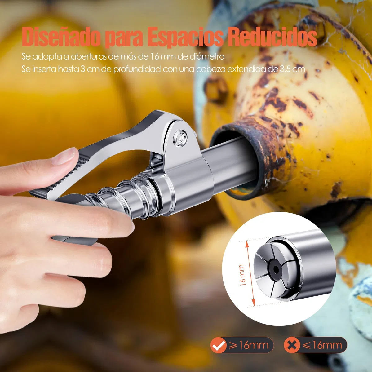 TRILINK Boquilla Engrasadora 2 Piezas – Acoplador de Pistola de Grasa con Liberación Rápida y Uso con Una Mano – 6 Mordazas – Adaptador 1/8" NPT Compatible con Engrasadores SAE y Métricos