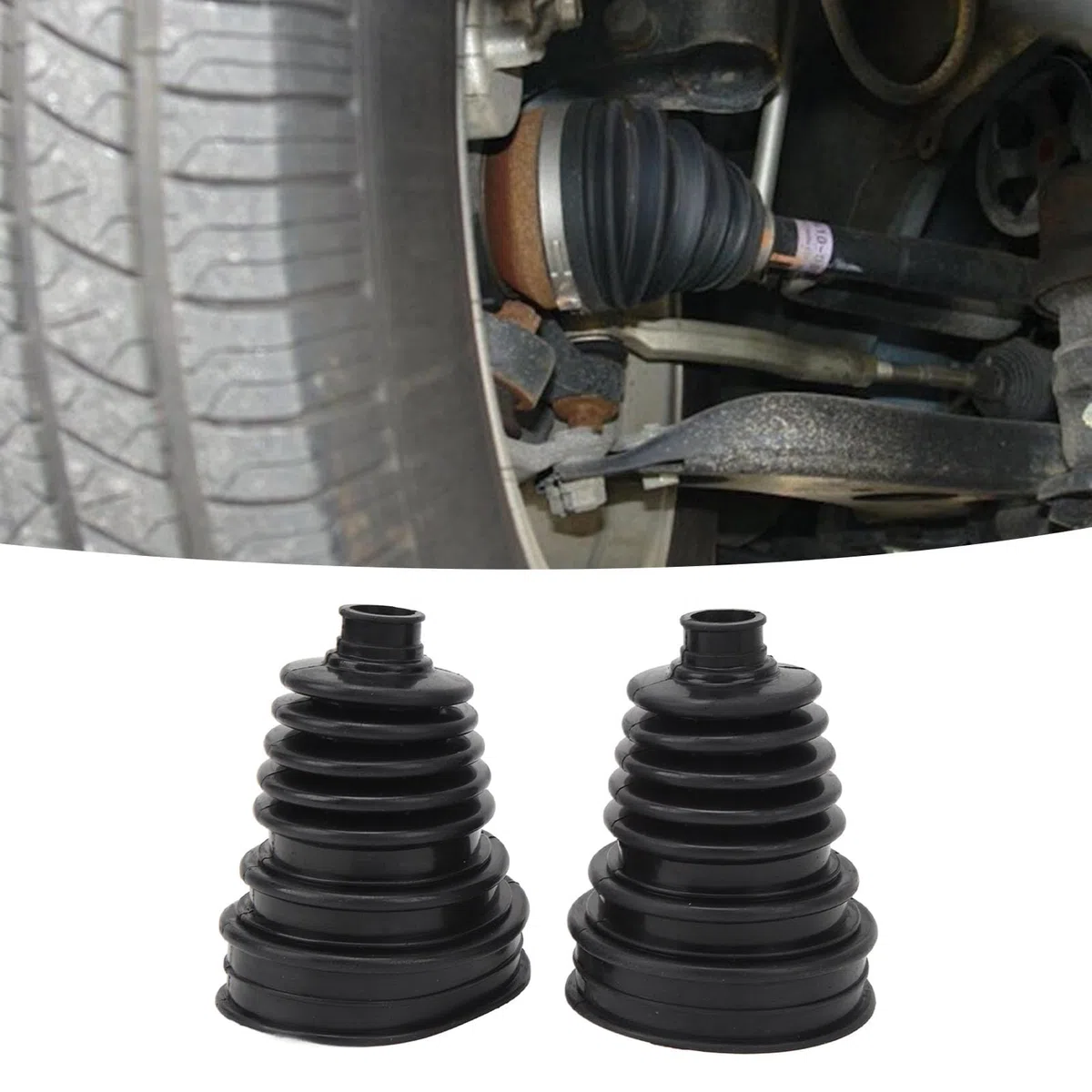 2 fundas para juntas homocinéticas, fundas universales para juntas homocinéticas de velocidad constante, fundas flexibles para juntas homocinéticas con abrazaderas para automóviles