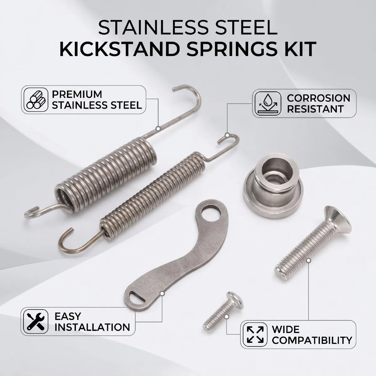 Fydun Kit de Tornillos para Soporte Lateral de Motocicleta, Repuesto de Acero Inoxidable para Modelos 250 350 450 XCF 125-500 EXC EXC-F FE FX TE TX