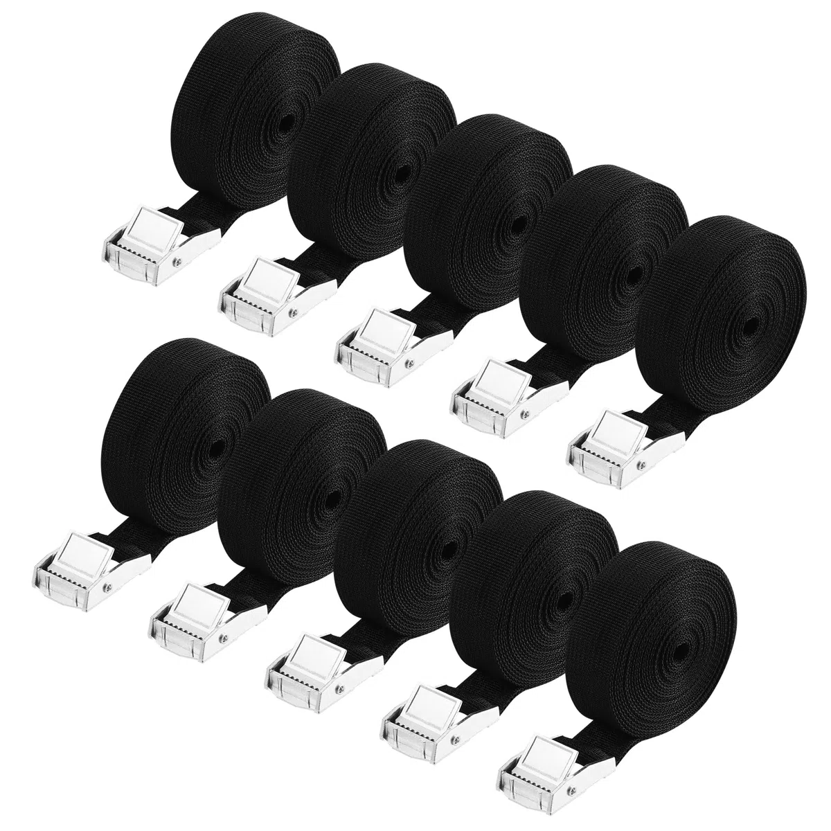 10 Unidades de Cinchas de Amarre Negras de 25 mm x 4 m, Cinchas De Amarre Pequeñas Adecuadas para Bicicletas, Motocicletas, Eslingas de Amarre Capacidad de Carga de hasta 250 kg, Según DIN EN 12195-2