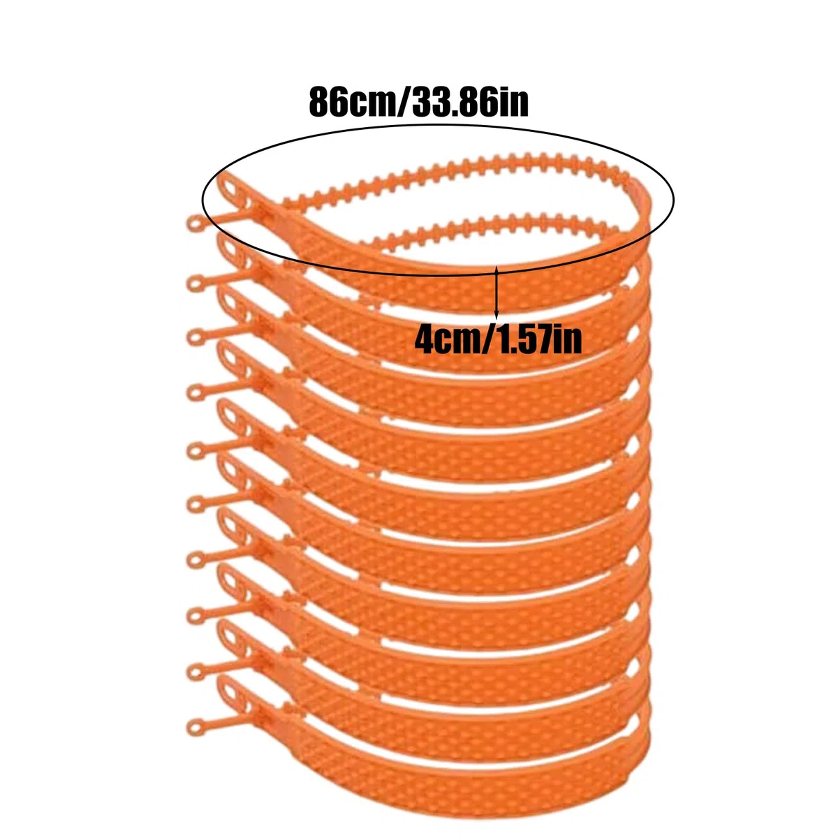 10 cadenas antideslizantes para la nieve para coche, cadenas de neumáticos ajustables antideslizantes con cremallera, correas antideslizantes de PVC para la mayoría de los vehículos en nieve, barro 86