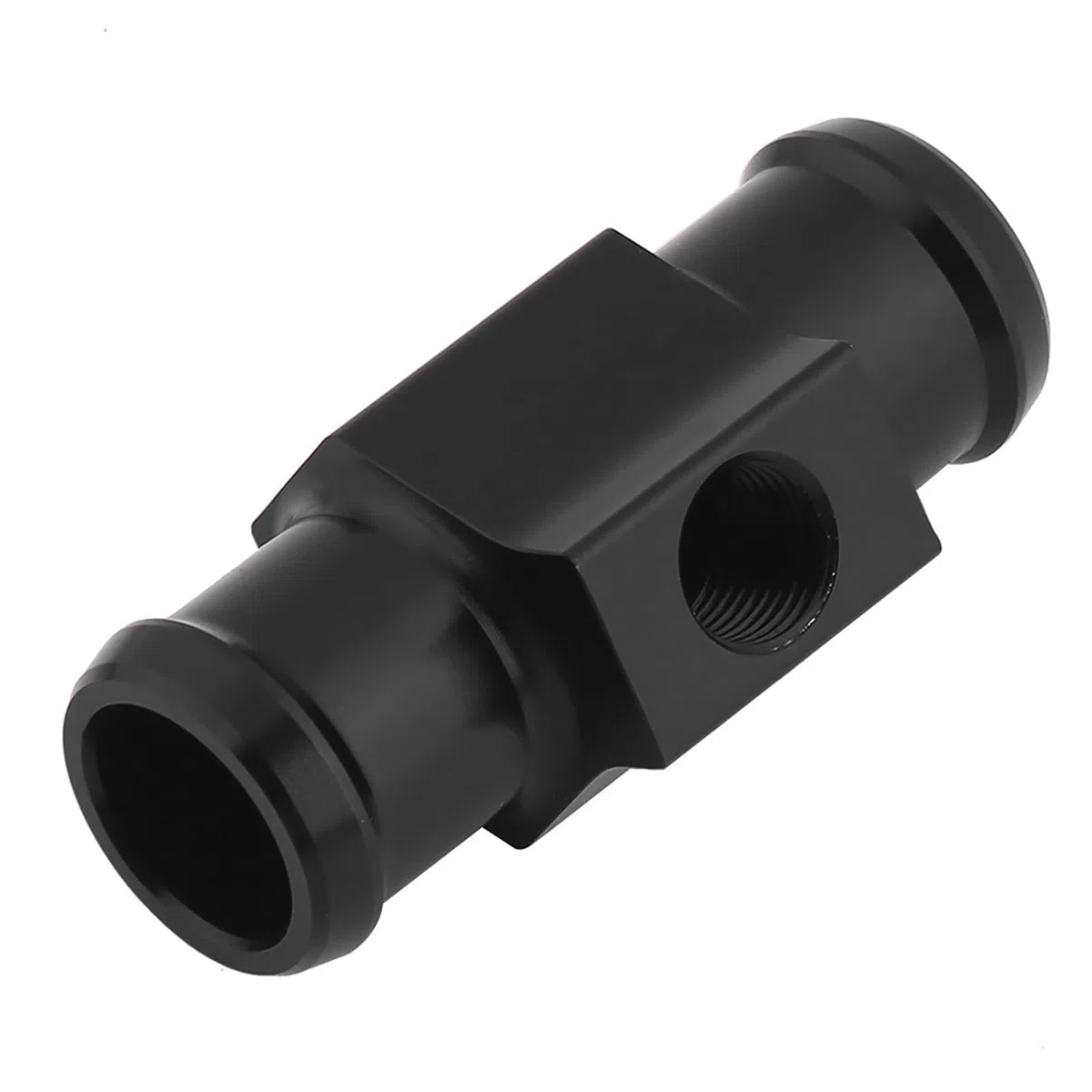 Adaptador de sensor de temperatura de la motocicleta, adaptador de manguera de radiador de manómetro del sensor de temperatura de la tubería de temperatura del agua común (NEGRO)(18mm)