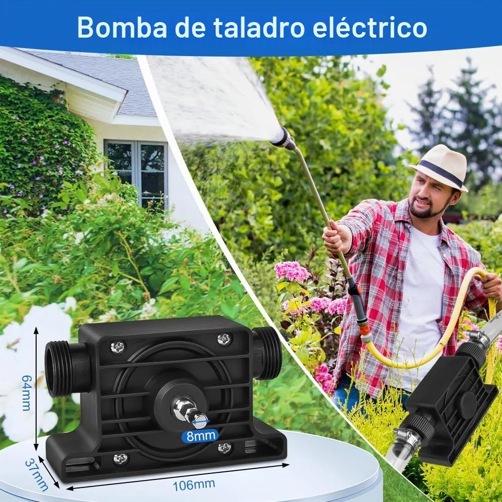 Flintronic Bomba de taladro, Mini-bomba Adaptable a cualquier taladradora, Bomba Diesel para Taladro Eléctrico, mini taladros eléctricos para bombear y bombear agua, Velocidad 1500-3500 rpm