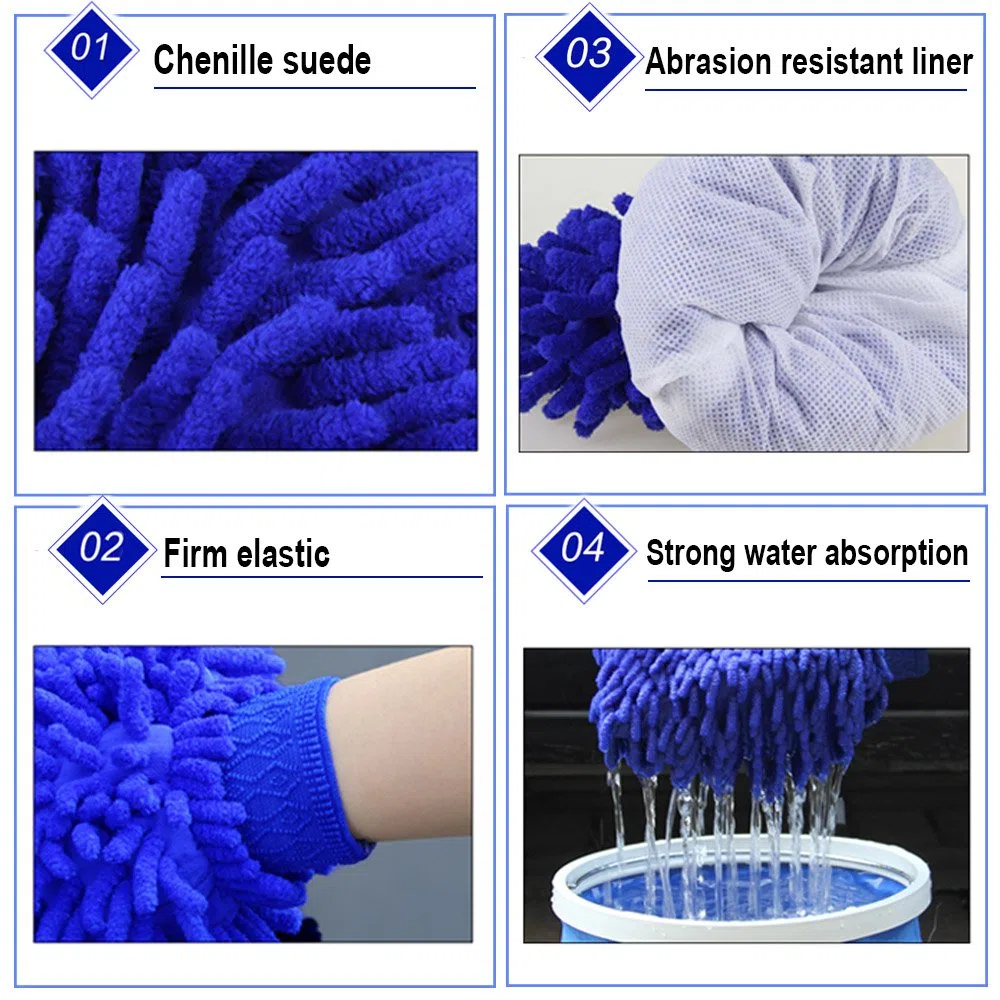 Amison - Guantes de lavado para limpieza de coche, 2 unidades, Premium Ultrasuave, de microfibra, paño de limpieza para limpieza del coche y hogar