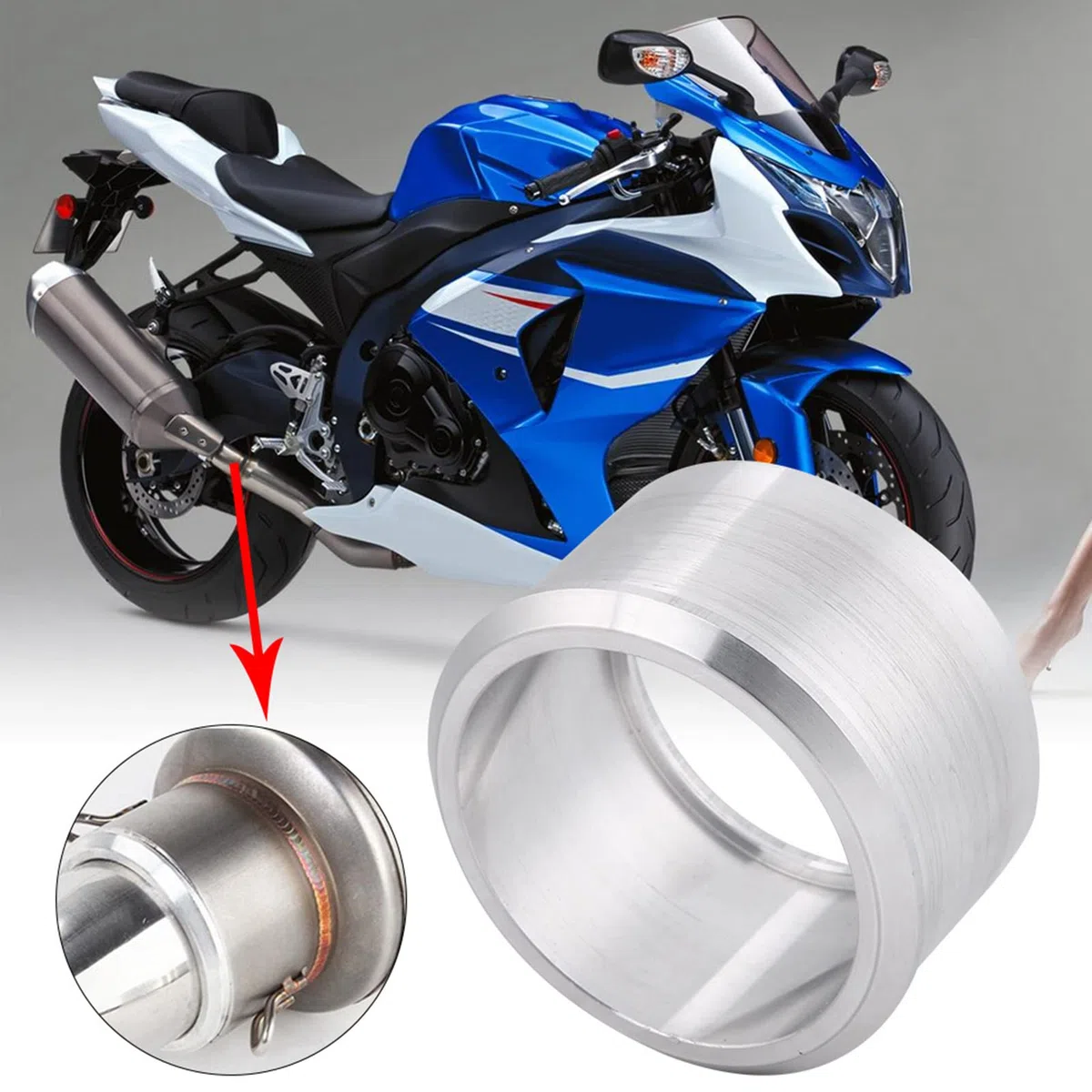 Adaptador Para Tubo De Escape De Motocicleta 60mm A 51mm Reductor Universal Con Acabado Pulido Espejo Y Fácil Instalación Compatible Con Sistemas De Escape Originales