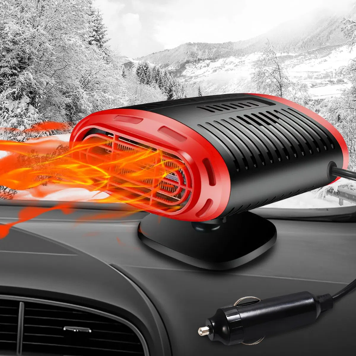 Calefactor Coche, Calefactor 12v Coche, 2 en 1 con Ventilador de Frío/Calo, Calefactor para Coche Portatil, Desempañador y Descongelador el Parabrisas