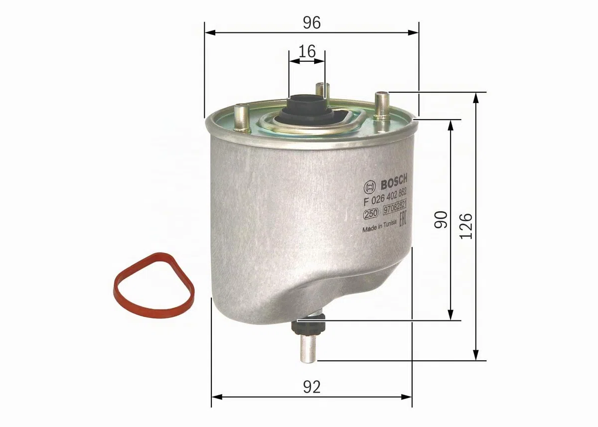 Bosch N2862 Filtro Diesel para Coche - Separa Partículas y Agua del Combustible, Protege el Sistema de Inyección