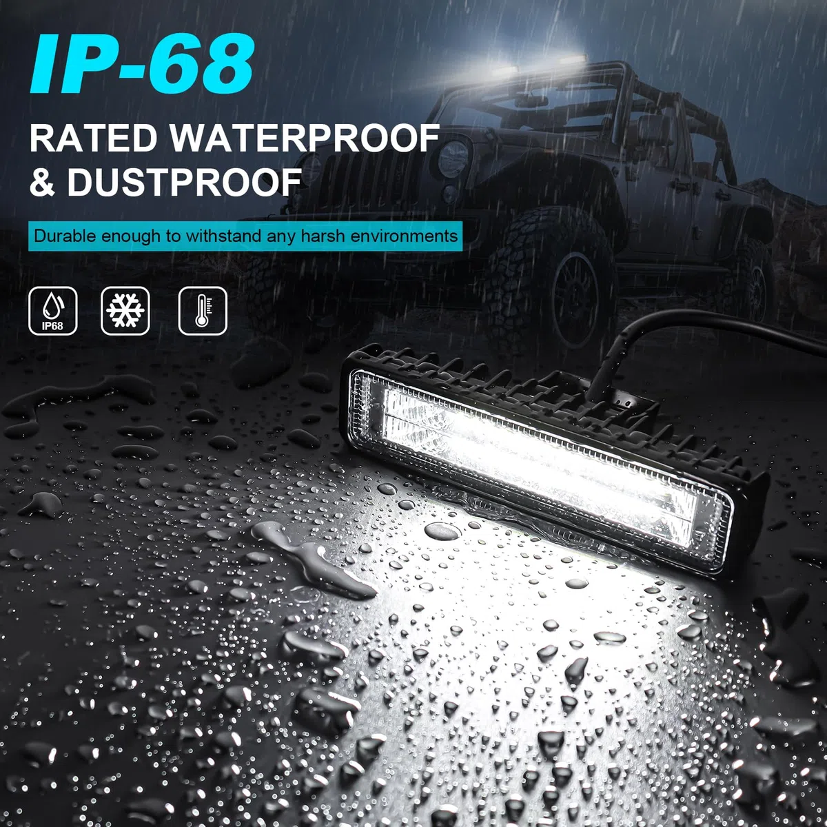 antom 15cm Barra de Luz LED para 4x4, 56W Faros Moto de Led 6000K Focos de Led 12v para Tractors, Barco, Moto de Montaña, Remolque, Camper
