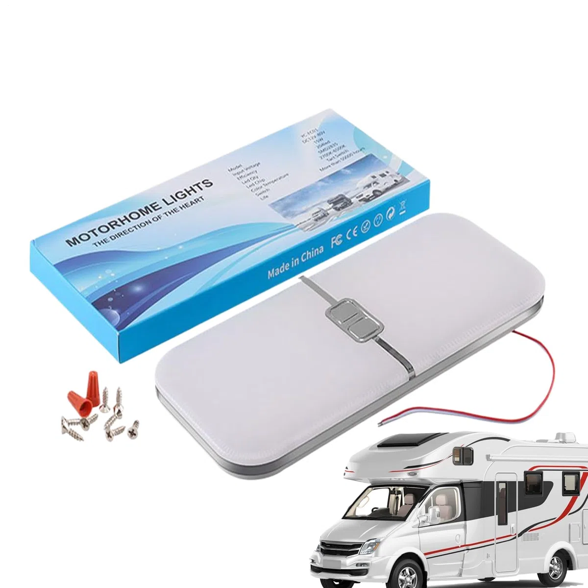Luces Interiores para Caravanas,Lámpara LED para Techo De Autocaravana - Luz Ajustable 12-30V Temperaturas De Color para Lectura Navegación Nocturna Relajación Camping
