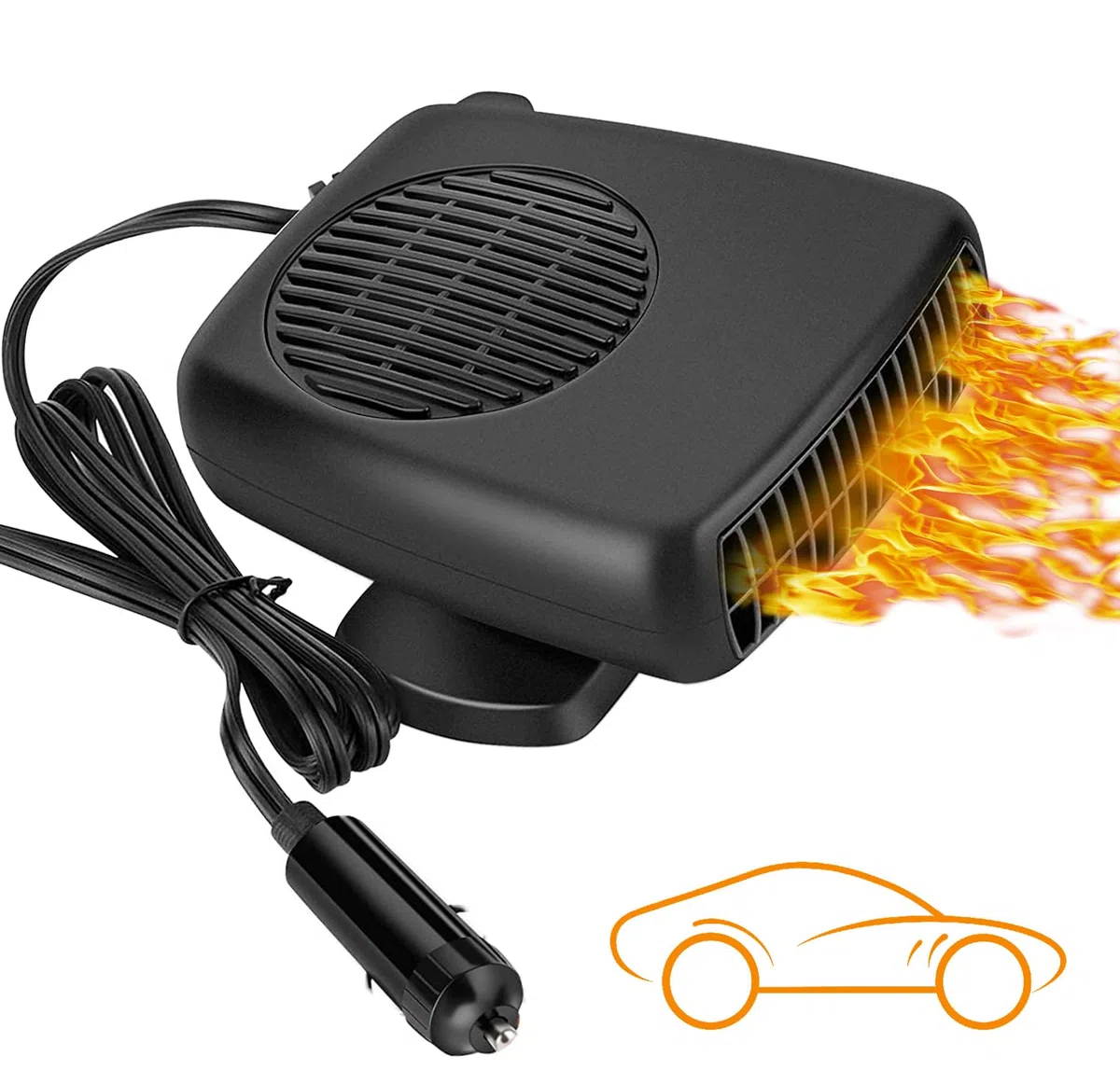 Showvigor Calefactor Coche, Calefactor Coche Mechero Portátil 150w 12v Calentador de Ventilador Dos en Uno Función de Calentamiento y Enfriamiento Descongelador de Parabrisas