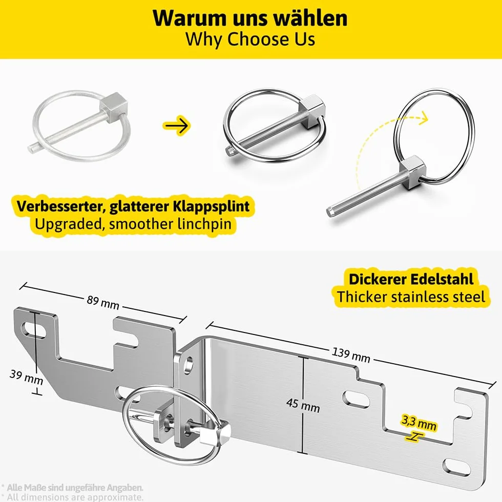 Siegvoll Bloqueo de Puerta Trasera Antirrobo para H1/H2 Techo - sin Taladrar Puerta Trasera Prick Stop Dispositivo con Pasador Plegable Mejorado, Accesorio Autocaravana para Fiat Ducato, Jumper, Boxer