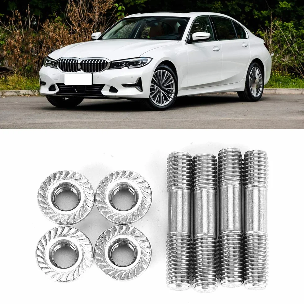 Tuerca de espárrago del sistema de escape, Yctze Universal 4pcs Kit de espárragos de cabeza M8x1.25 42mm/1.65in T25 T28 m8 1.25 stud acero inoxidable colectores de escape perno