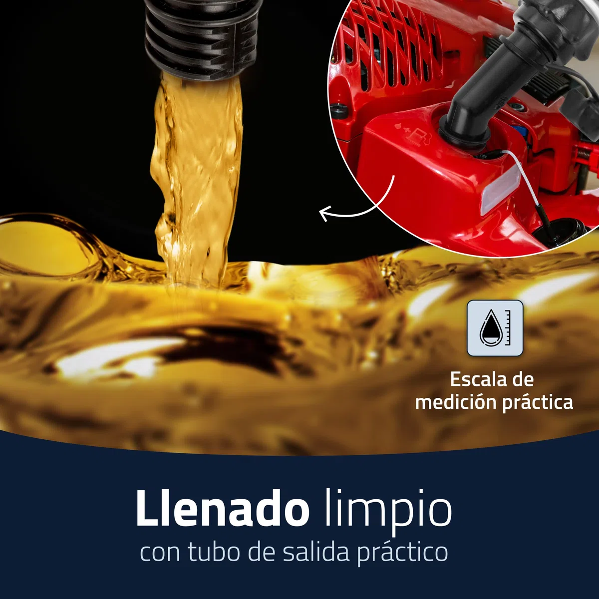 hünersdorff bidón doble/bidón combinado para combustible y aceite con 2 tubos de salida, 3 + 1,5 litros, homologación ONU, Made in Germany