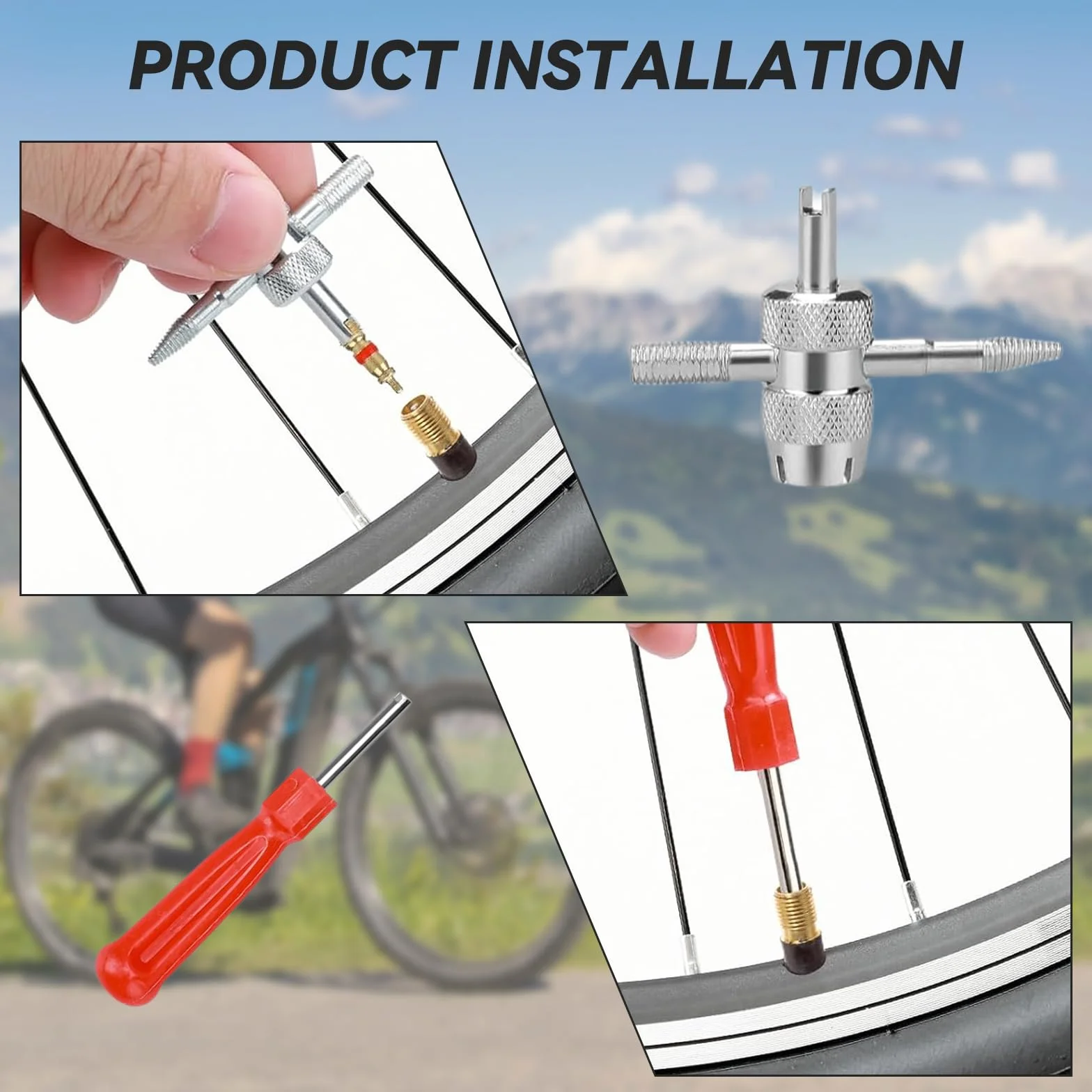 27 palancas de neumáticos, 30 cm, Hierro de Montaje, con Protectores de llanta de 3 Ruedas, Herramienta de Montaje de neumáticos para Moto, Bicicleta, Coche, Scooter