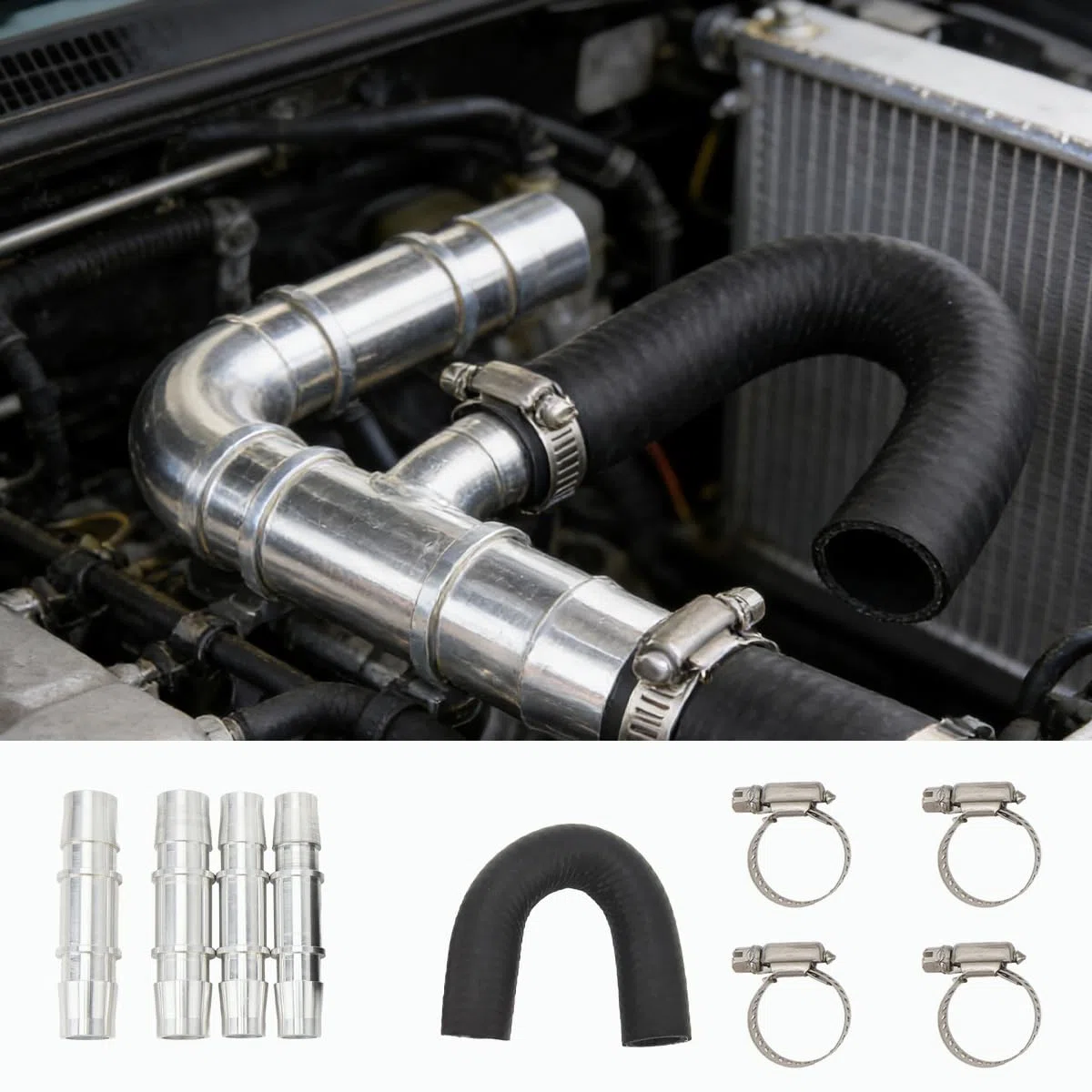 Alide Kit de derivación del núcleo del calentador del motor con conector de manguera de 5/8" a 3/4", aluminio 626-001, compatible con la mayoría de las mangueras de calentador comunes.