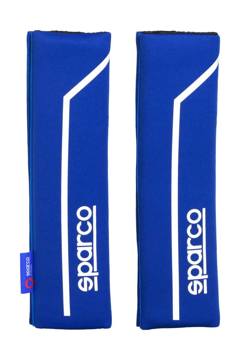 Sparco SPC1200 Pillow Seat Belt, Blue/ White