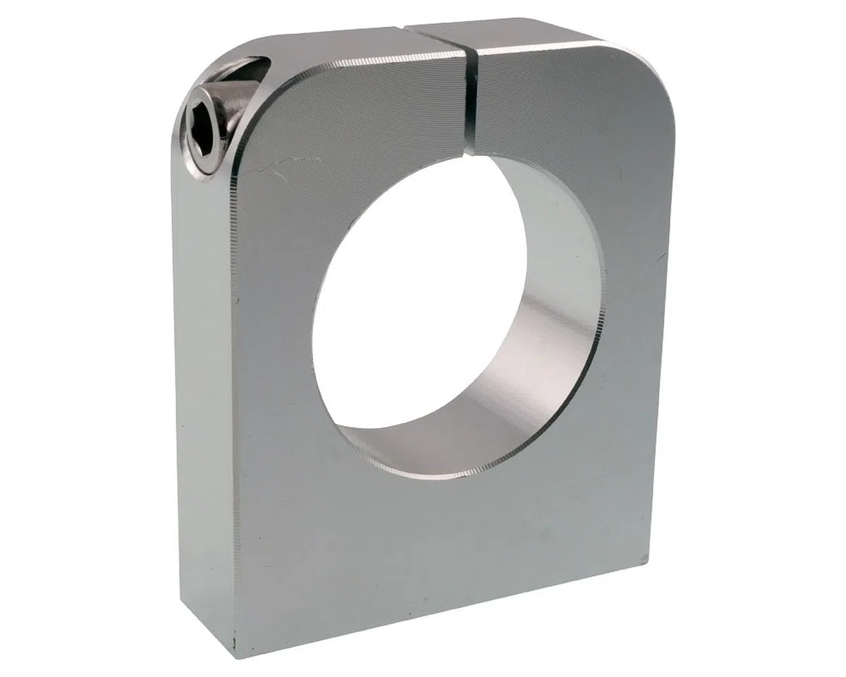 Soporte CNC Eurohals 43 mm con rosca M8 – soporte de husillo aluminio de alta resistencia – montaje 3 puntos trasero – 77×65×20 mm – taladro preciso 43,0 mm (+0,20 mm) – incluye tornillo de apriete